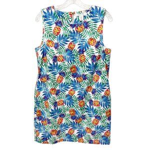 Tabitha Webb Tropical Pineapple Print Sleeveless Shift Dress Women’s Size 12